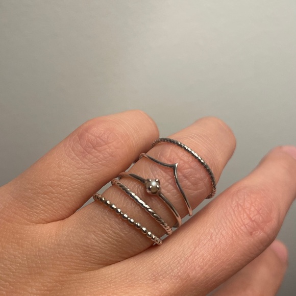 Sterling silver ring stack - Picture 2 of 5